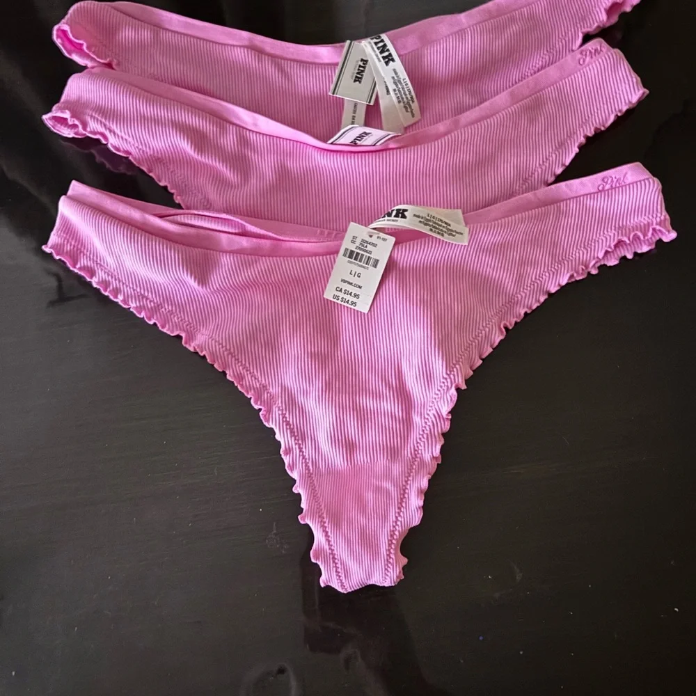 3 ct - Victoria's Secret Pink Ruffle Lettuce Trim Panties - Picture 5 of 5